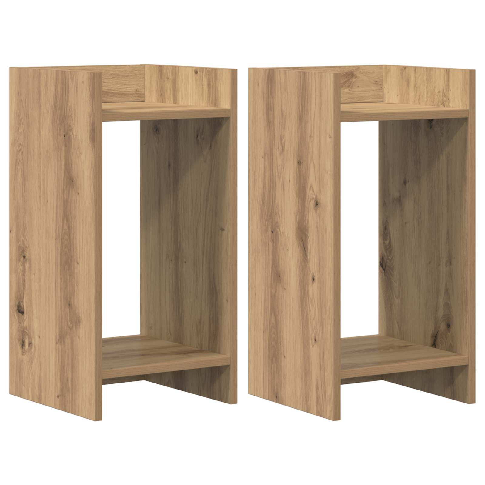 Növényállvány 2 pcs kézműves tölgy 30 x 30 x 60 cm mérnöki fa
