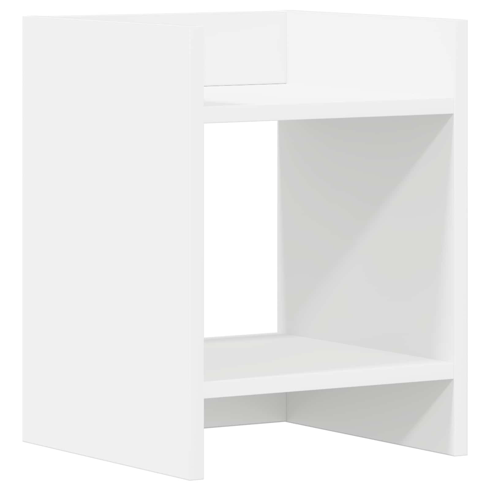 Növényállvány polcokkal fehér 30 x 30 x 40 cm mérnöki fa