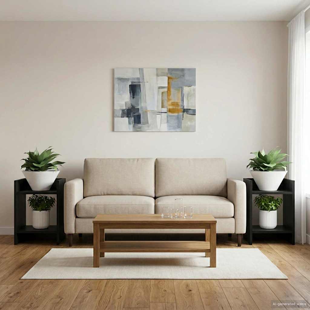 Növényállvány 2 pcs fekete tölgy 30 x 30 x 40 cm mérnöki fa