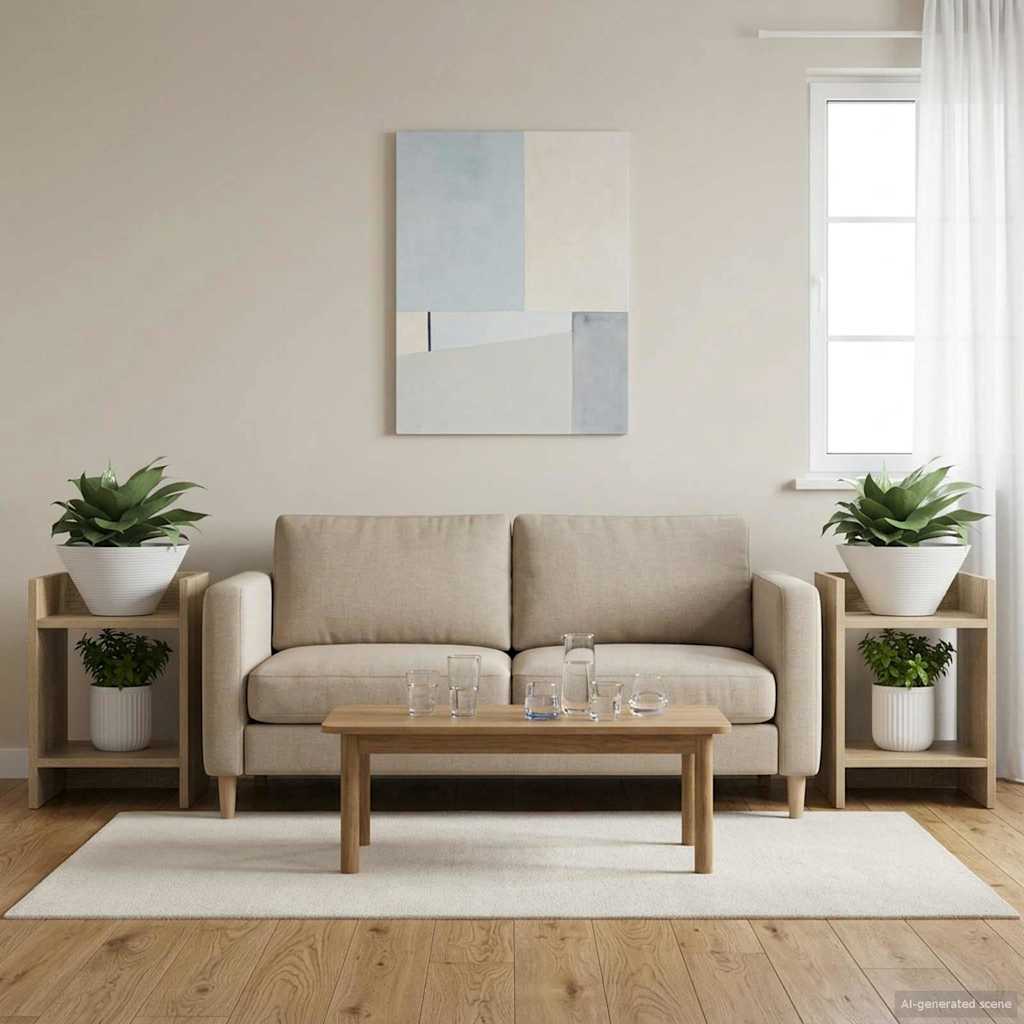 Növényállvány 2 pcs sonoma tölgy 30 x 30 x 40 cm mérnöki fa