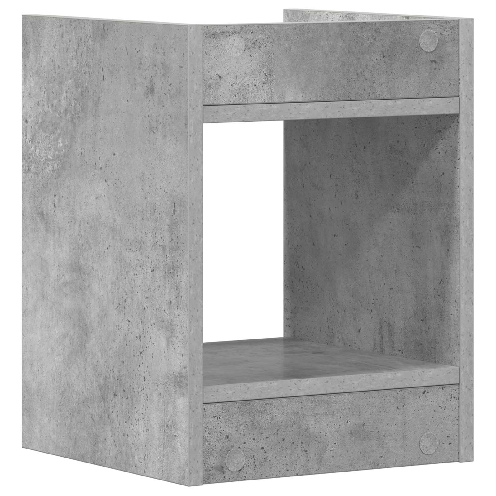 Növényállvány polcokkal beton szürke 30 x 30 x 40 cm mérnöki fa