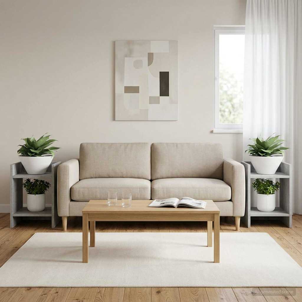 Növényállvány 2 pcs beton szürke 30 x 30 x 40 cm mérnöki fa