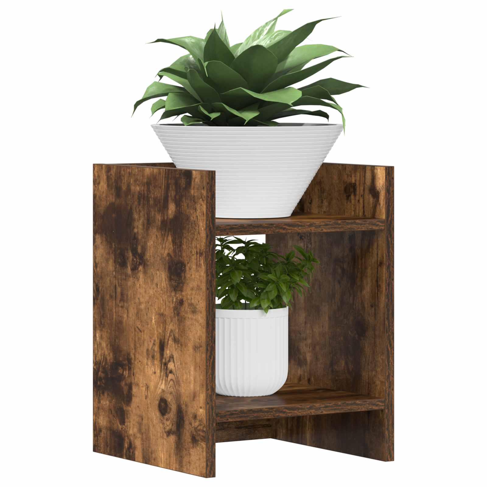 Növényállvány füstölt tölgy 30 x 30 x 40 cm mérnöki fa