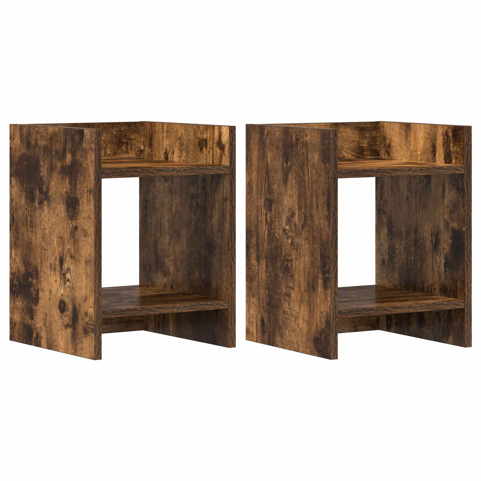 Növényállvány 2 pcs füstölt tölgy 30 x 30 x 40 cm mérnöki fa