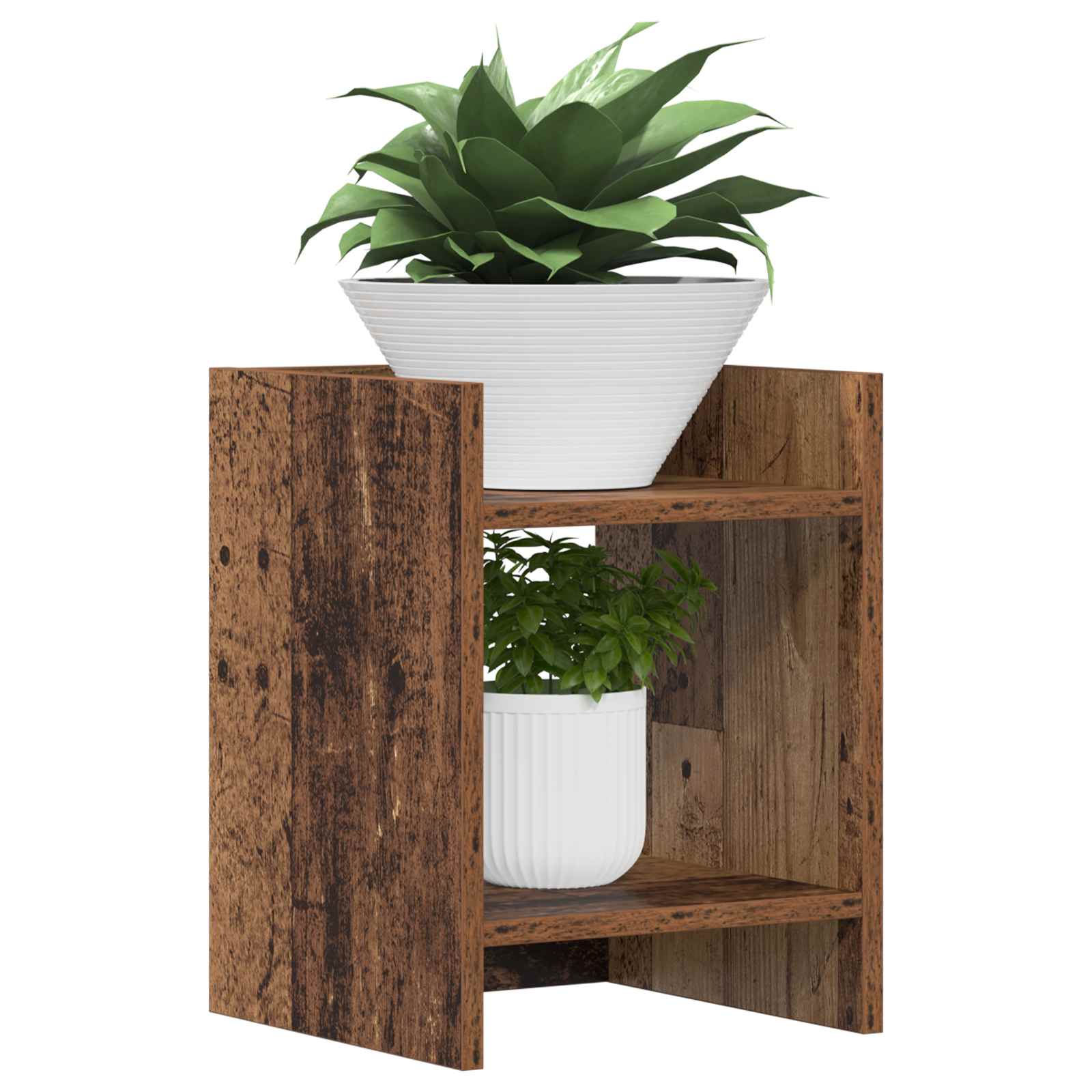 Növényállvány 2 pcs öreg fa 30 x 30 x 40 cm mérnöki fa