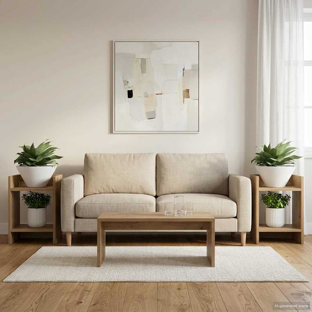 Növényállvány 2 pcs kézműves tölgy 30 x 30 x 40 cm mérnöki fa