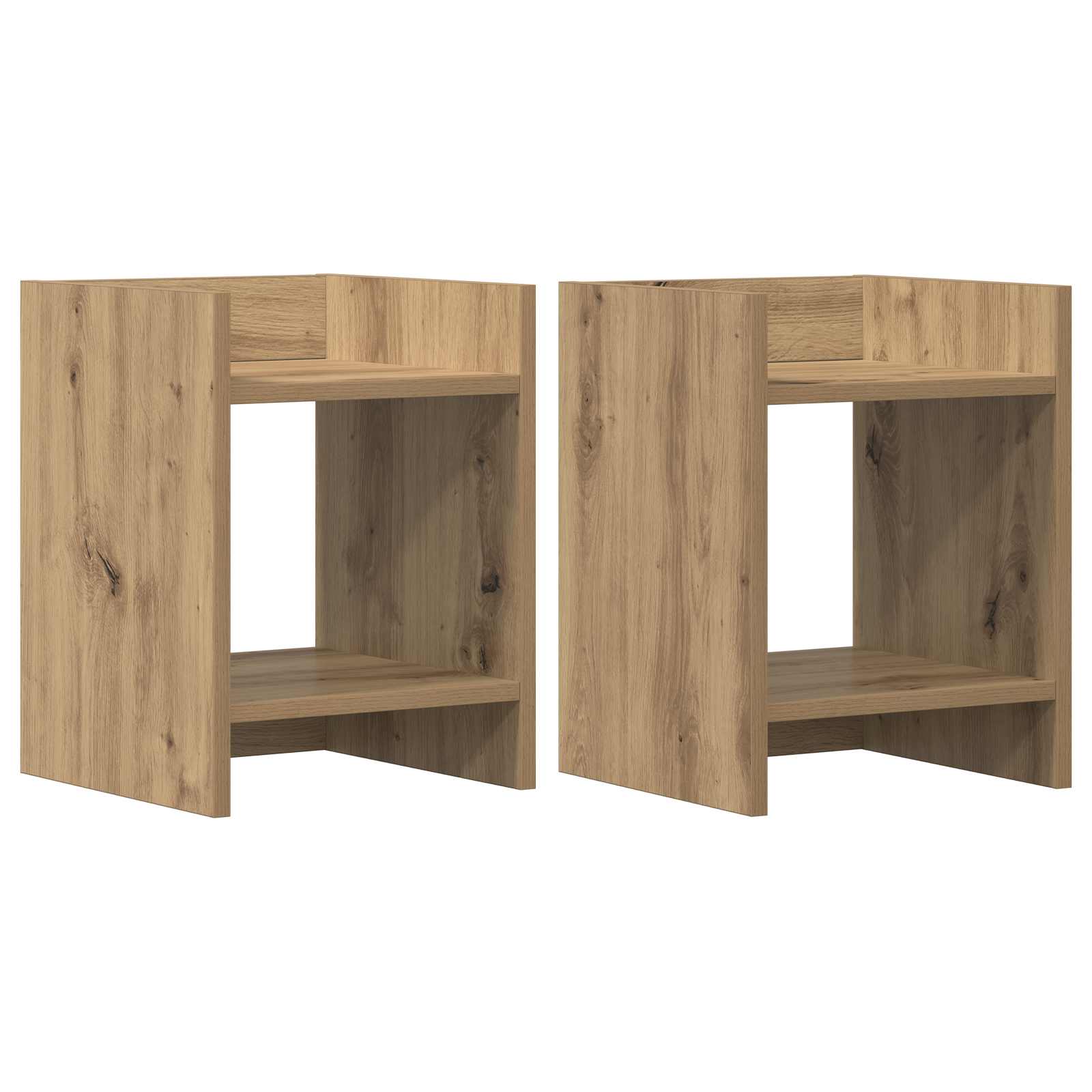 Növényállvány 2 pcs kézműves tölgy 30 x 30 x 40 cm mérnöki fa