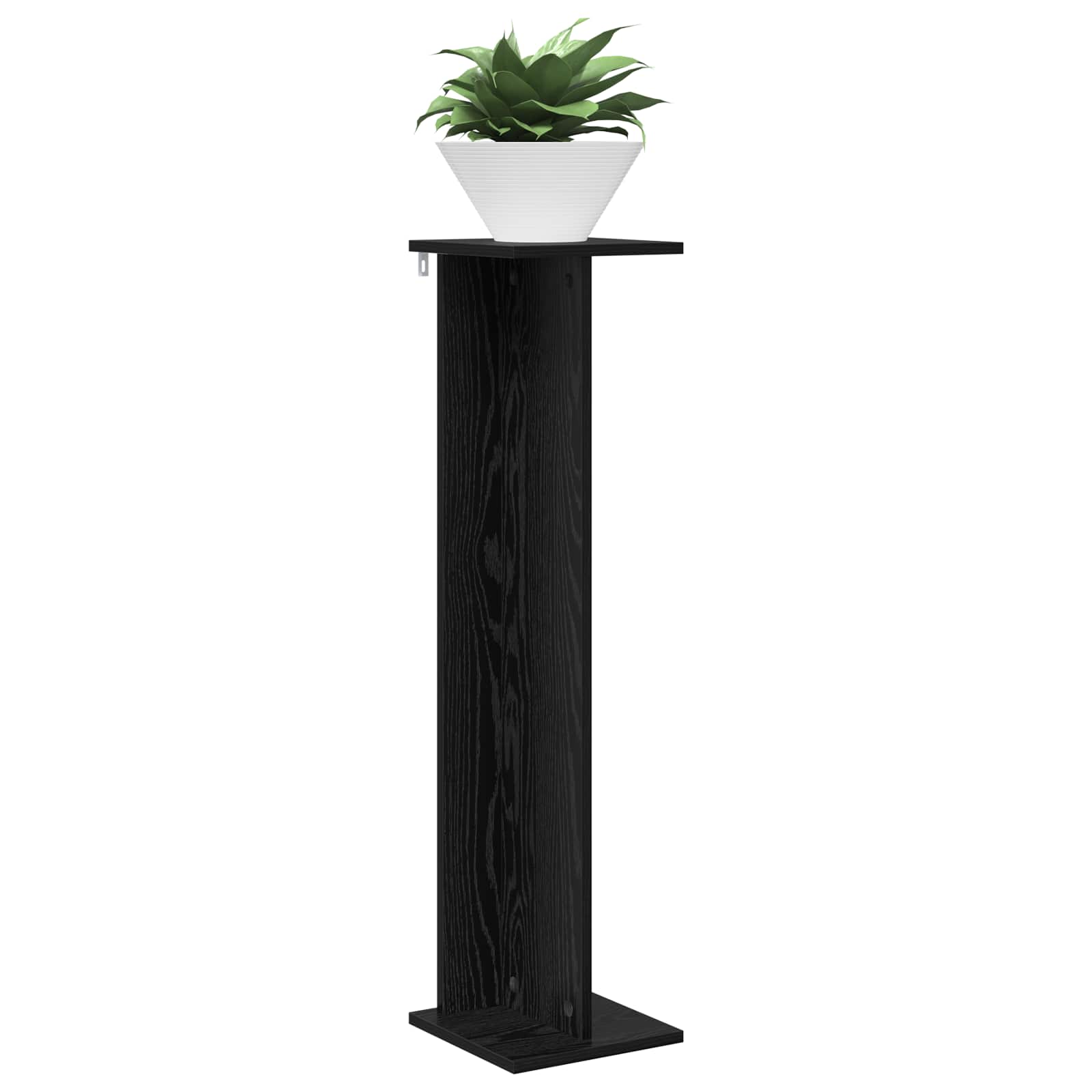Növényállvány fekete tölgy 25 x 25,5 x 100,5 cm mérnöki fa