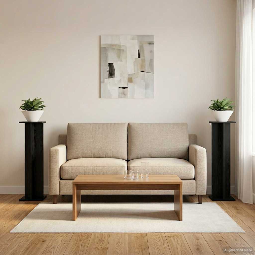 Növényállvány 2 pcs fekete tölgy 25 x 25,5 x 100,5 cm