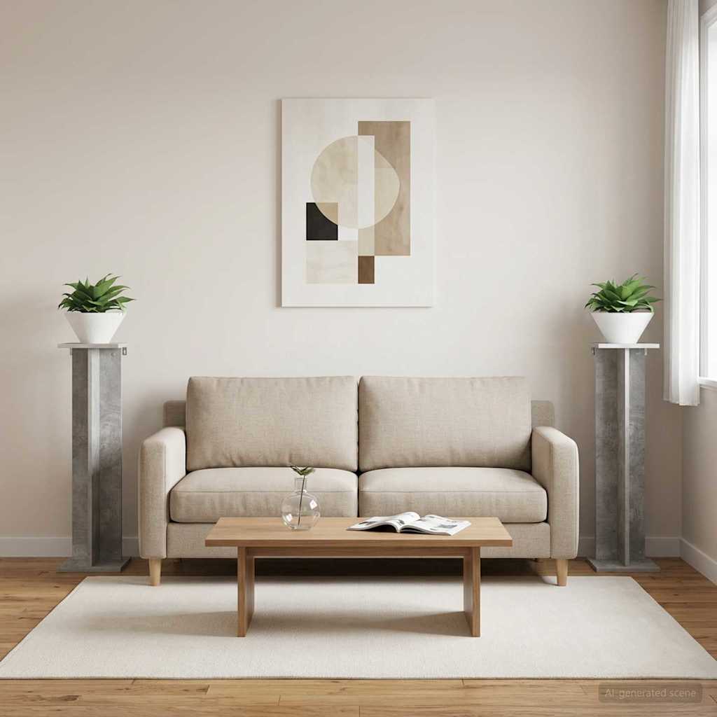 Növényállvány 2 pcs beton szürke 25 x 25,5 x 100,5 cm