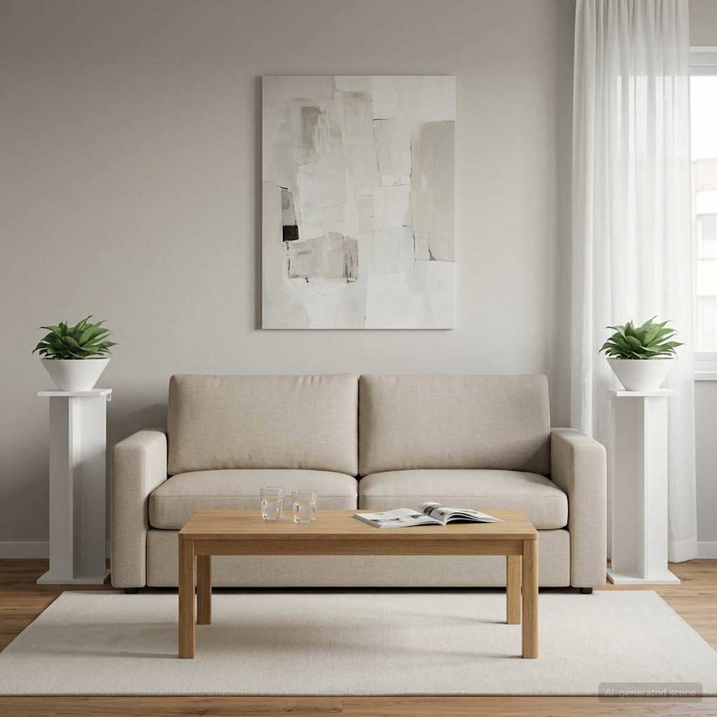 Növényállvány 2 pcs fehér 25 x 25,5 x 80,5 cm mérnöki fa