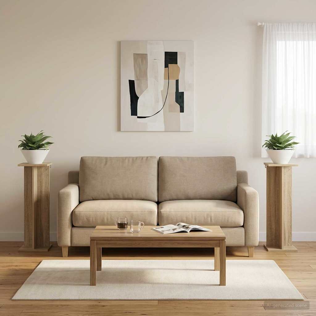 Növényállvány 2 pcs sonoma tölgy 25 x 25,5 x 80,5 cm mérnöki fa