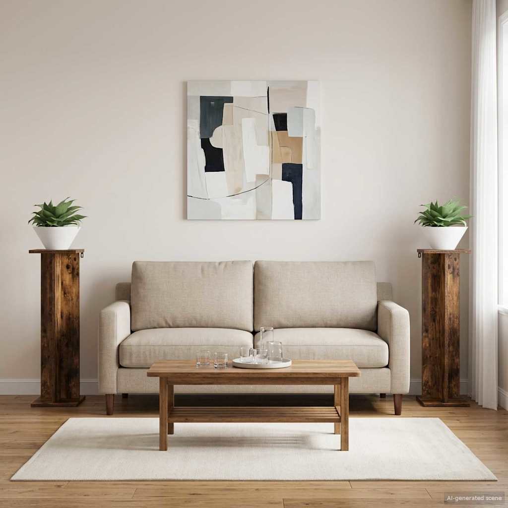 Növényállvány 2 pcs füstölt tölgy 25 x 25,5 x 80,5 cm