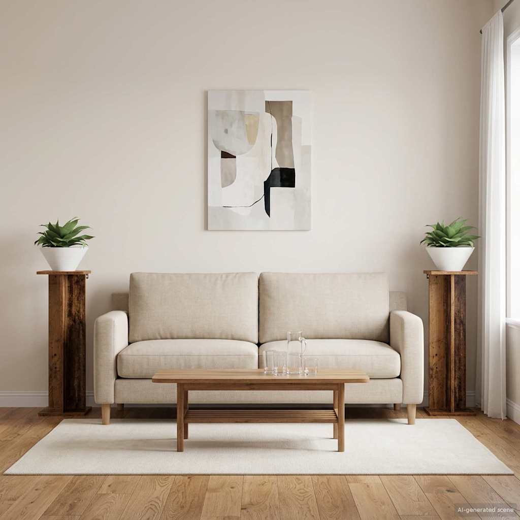 Növényállvány 2 pcs öreg fa 25 x 25,5 x 80,5 cm mérnöki fa