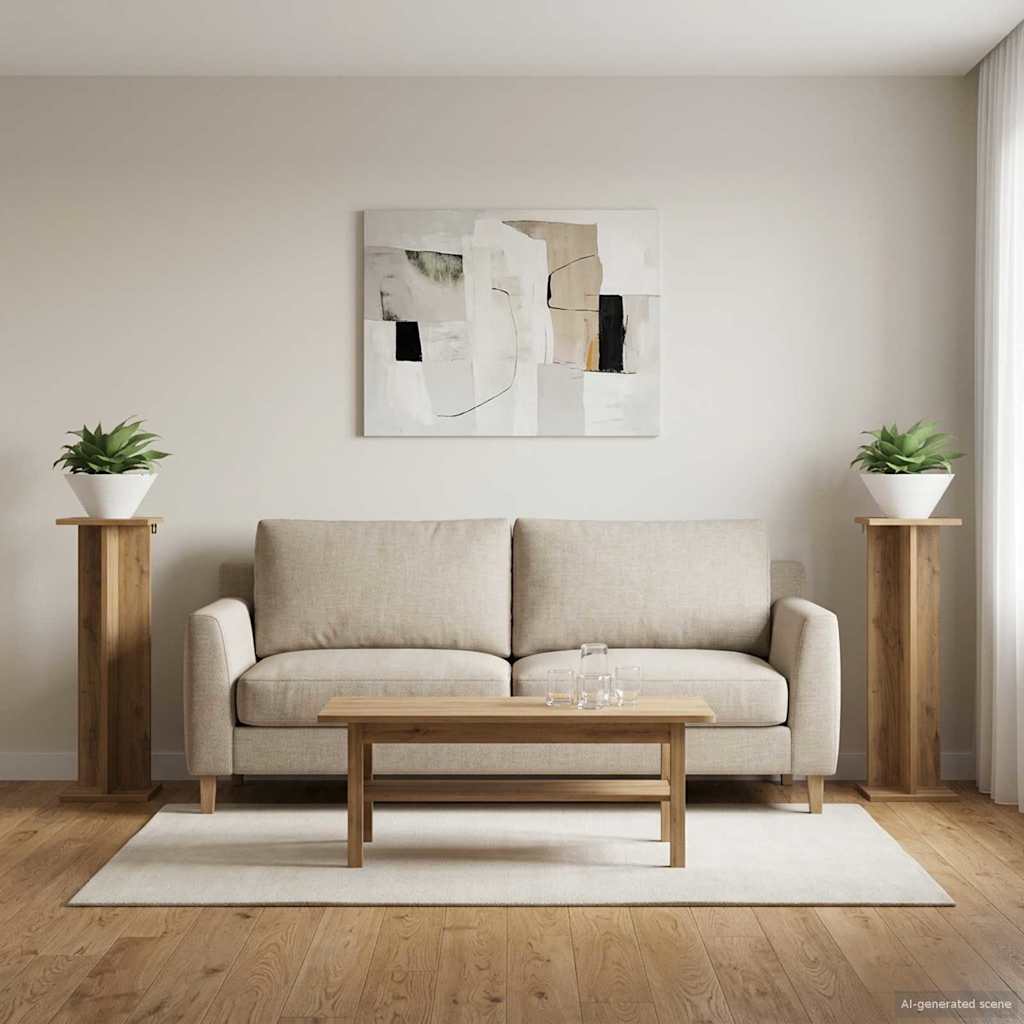 Növényállvány 2 pcs kézműves tölgy 25 x 25,5 x 80,5 cm