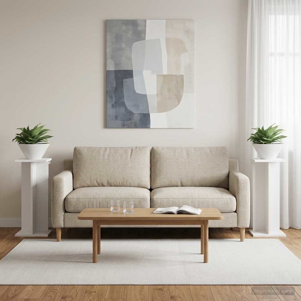Növényállvány 2 pcs fehér 25 x 25,5 x 60,5 cm mérnöki fa
