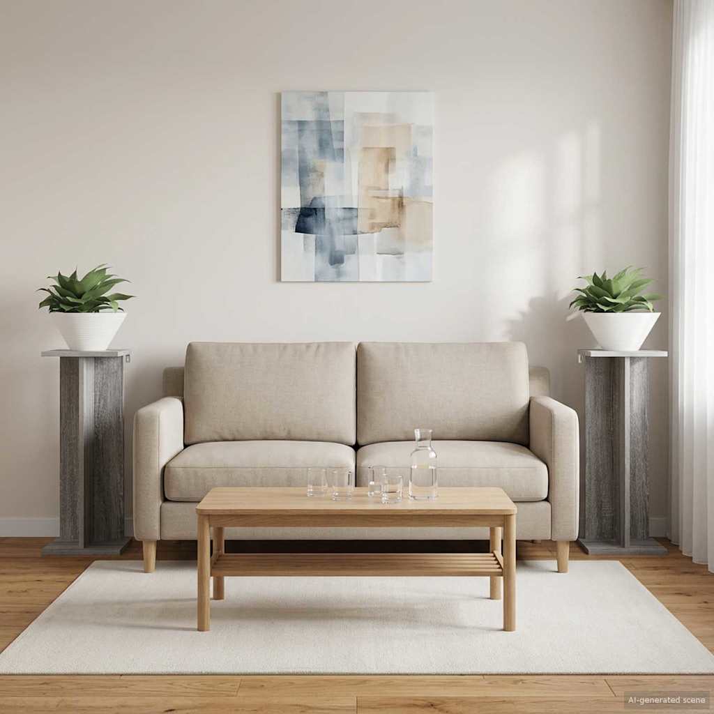 Növényállvány 2 pcs szürke sonoma 25 x 25,5 x 60,5 cm