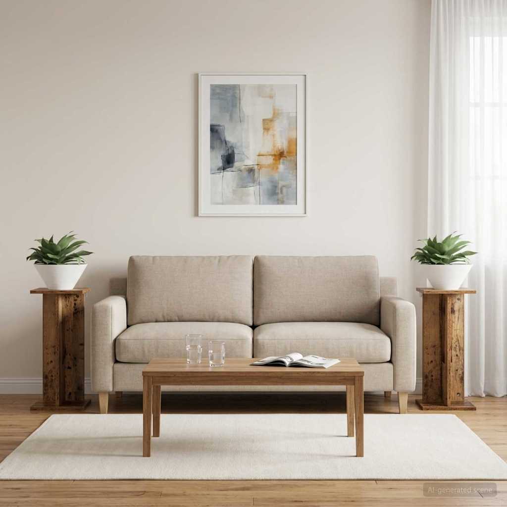 Növényállvány 2 pcs öreg fa 25 x 25,5 x 60,5 cm mérnöki fa