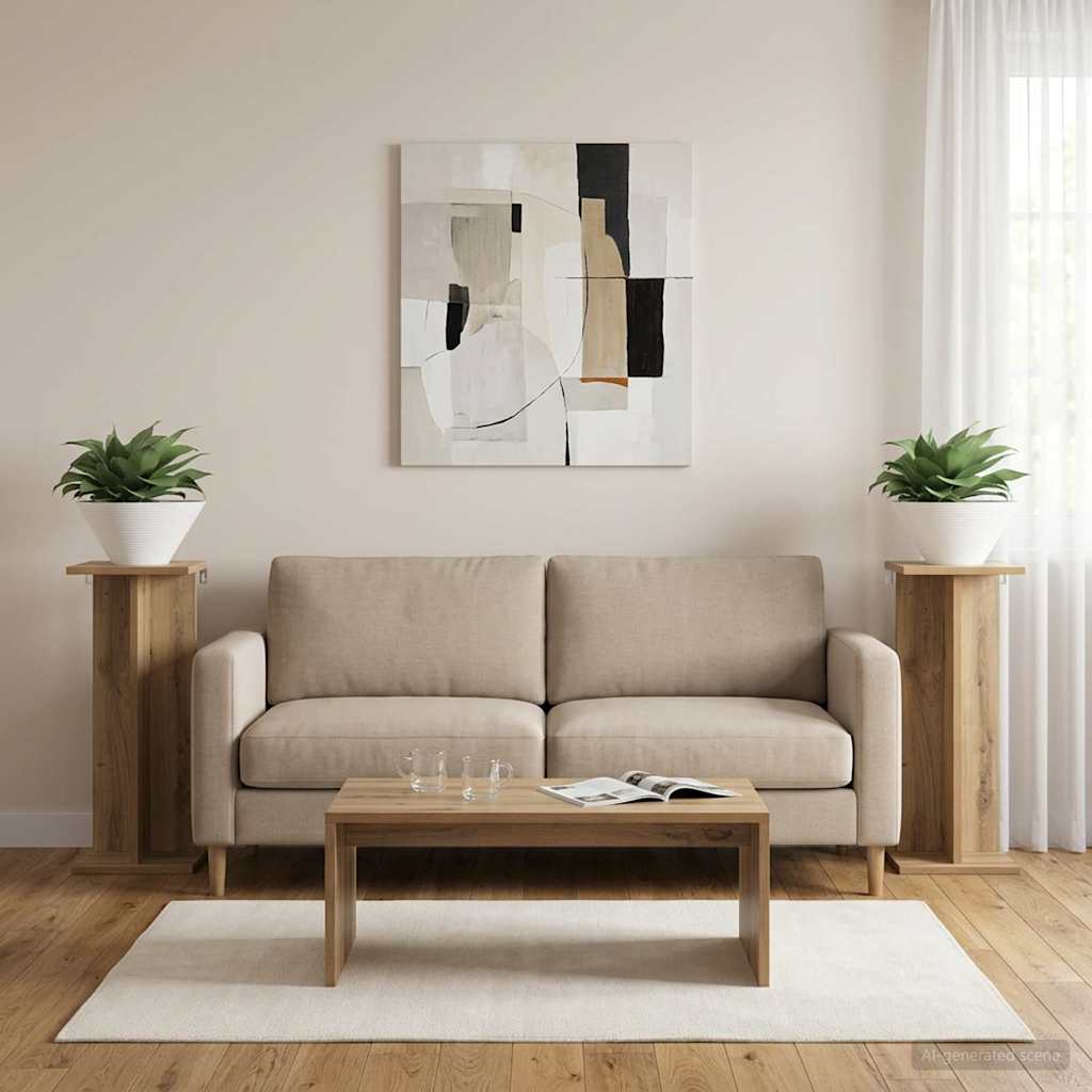 Növényállvány 2 pcs kézműves tölgy 25 x 25,5 x 60,5 cm