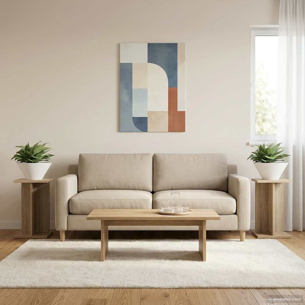Növényállvány 2 pcs sonoma tölgy 25 x 25,5 x 40,5 cm mérnöki fa