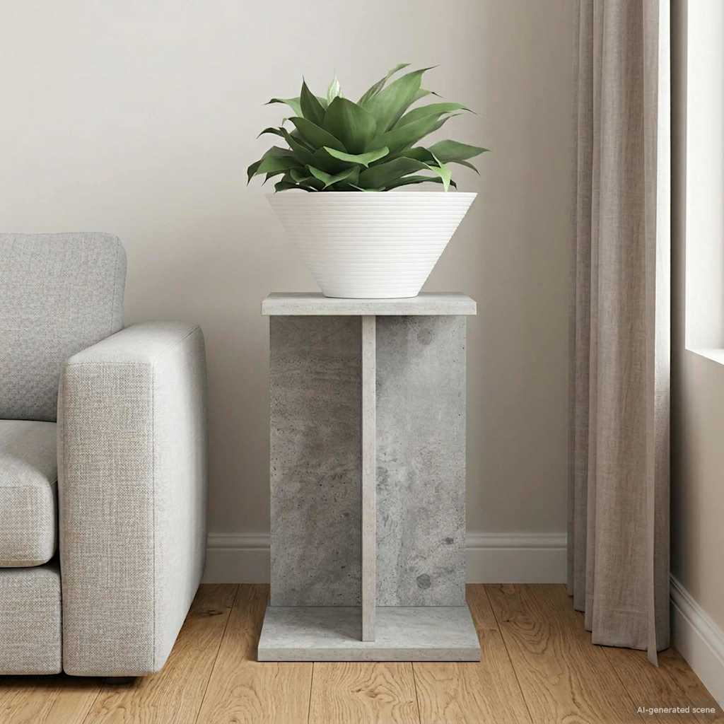 Növényállvány beton szürke 25 x 25,5 x 40,5 cm mérnöki fa
