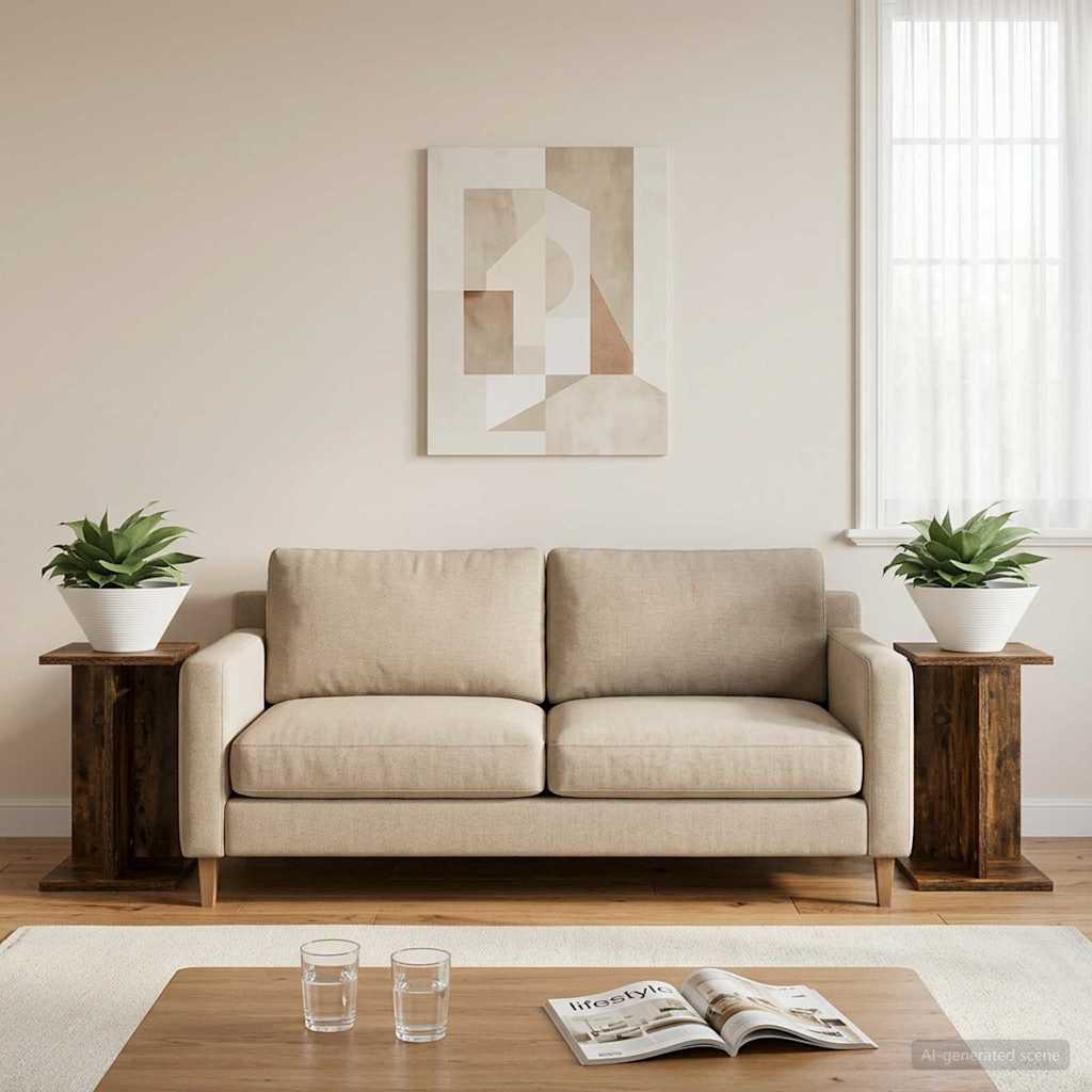 Növényállvány 2 pcs füstölt tölgy 25 x 25,5 x 40,5 cm