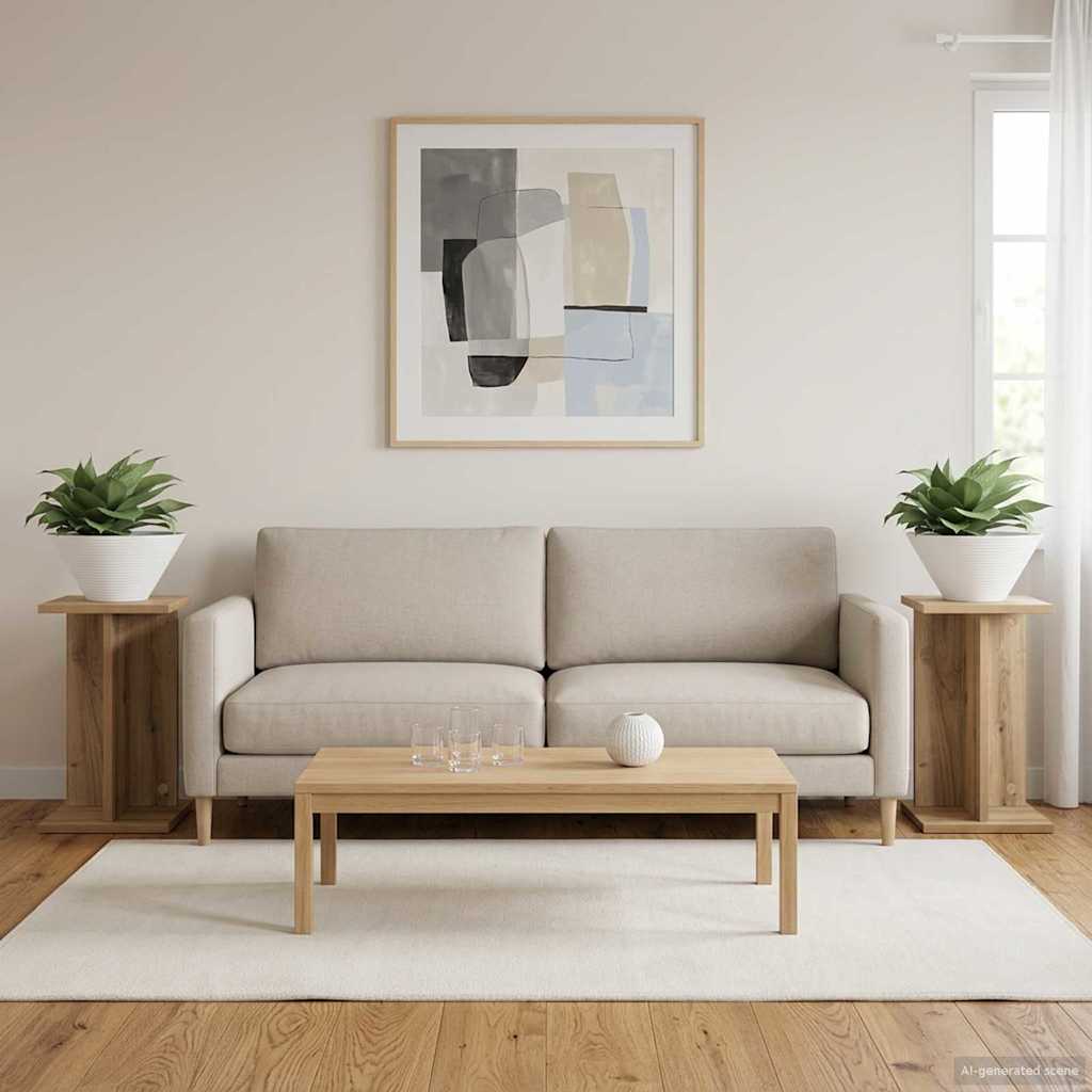 Növényállvány 2 pcs kézműves tölgy 25 x 25,5 x 40,5 cm