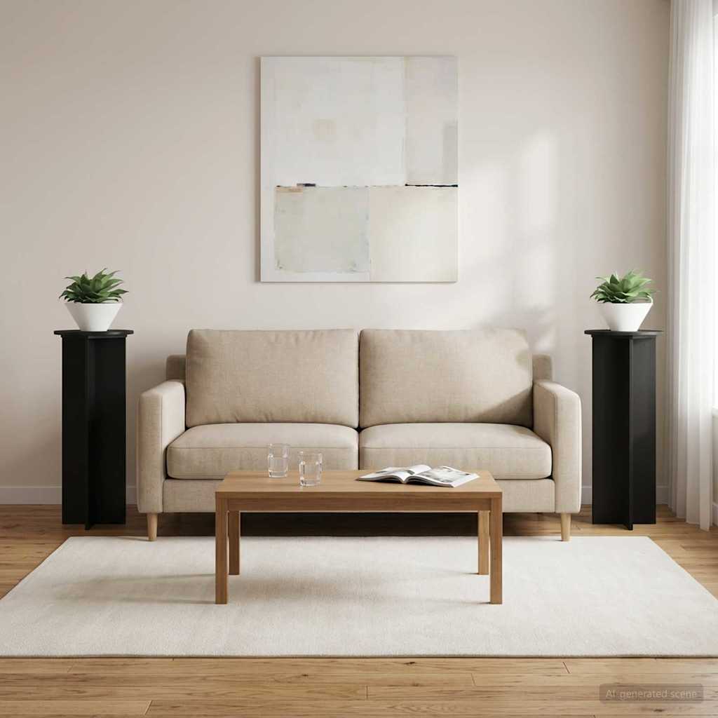 Növényállvány 2 pcs fekete ø40 x 100 cm szerelt fa