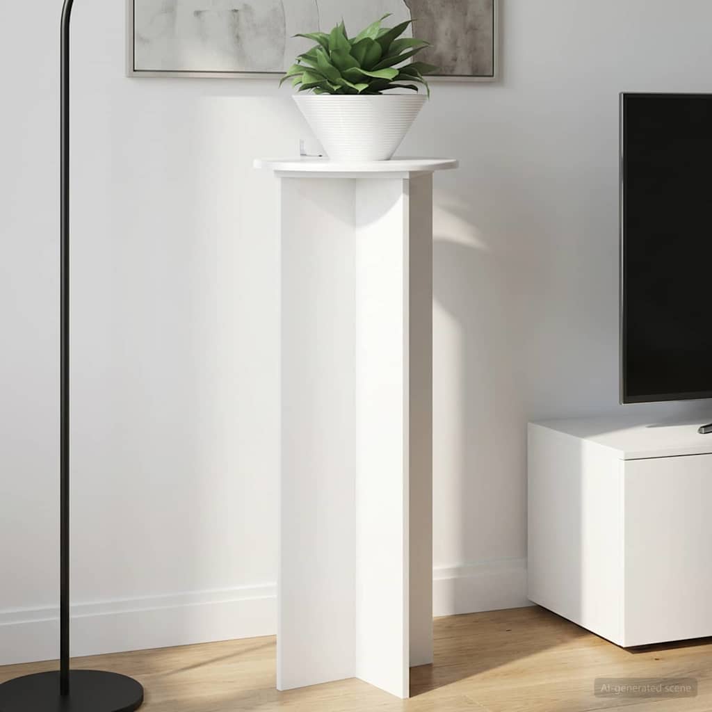 Növényállvány 2 pcs magasfényű fehér ø40 x 100 cm szerelt fa