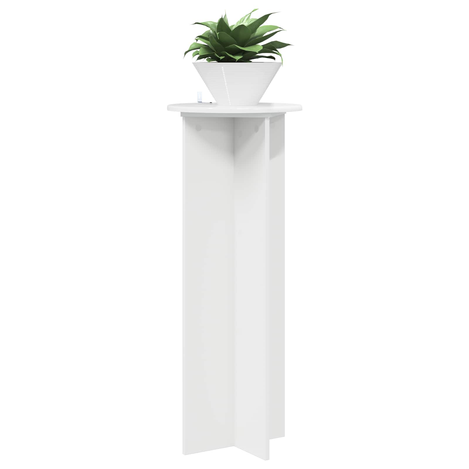 Növényállvány 2 pcs magasfényű fehér ø40 x 100 cm szerelt fa