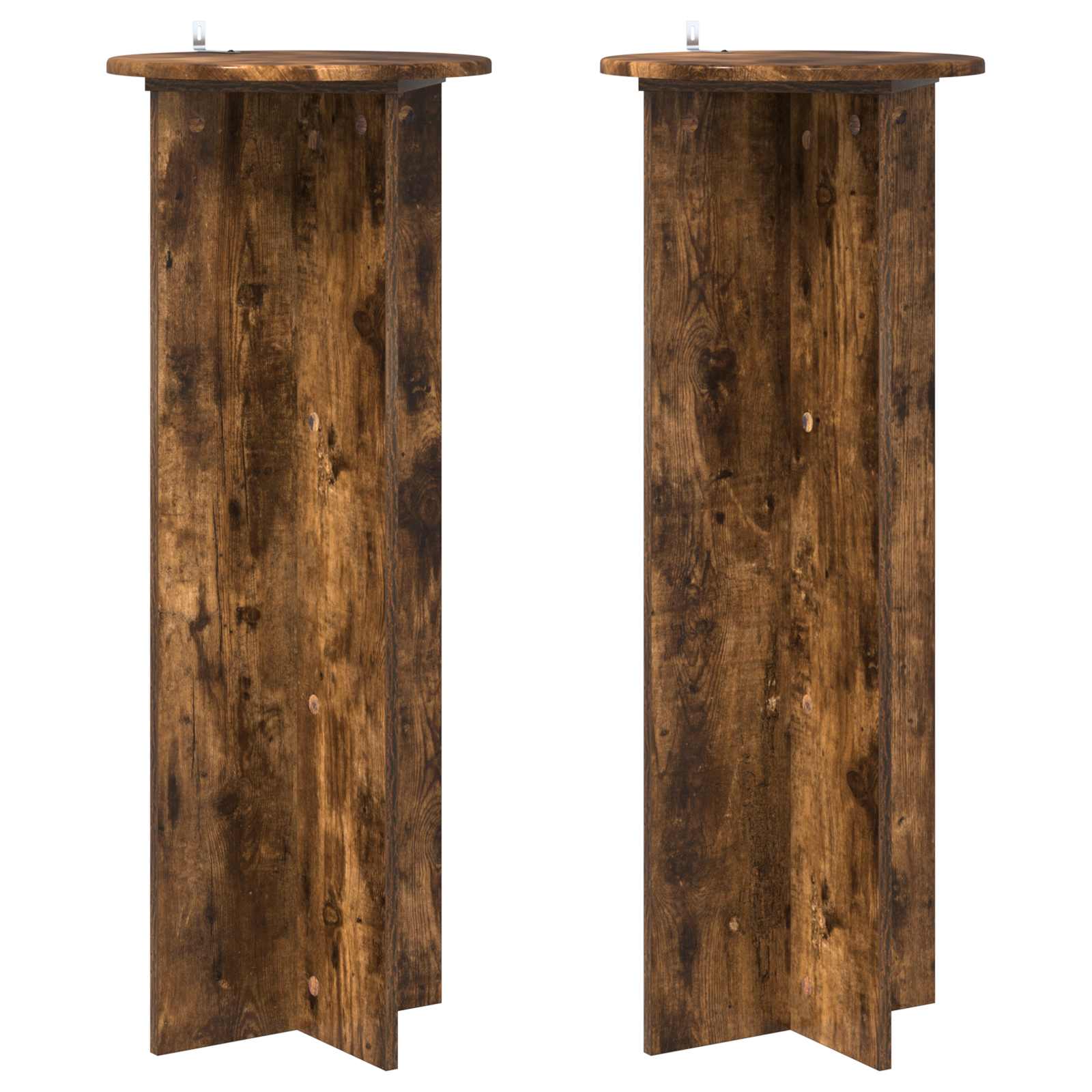Növényállvány 2 pcs füstös tölgy ø40 x 100 cm szerelt fa