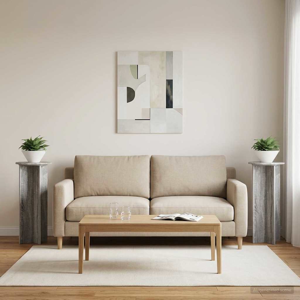 Növényállvány 2 pcs szürke sonoma ø40 x 100 cm szerelt fa