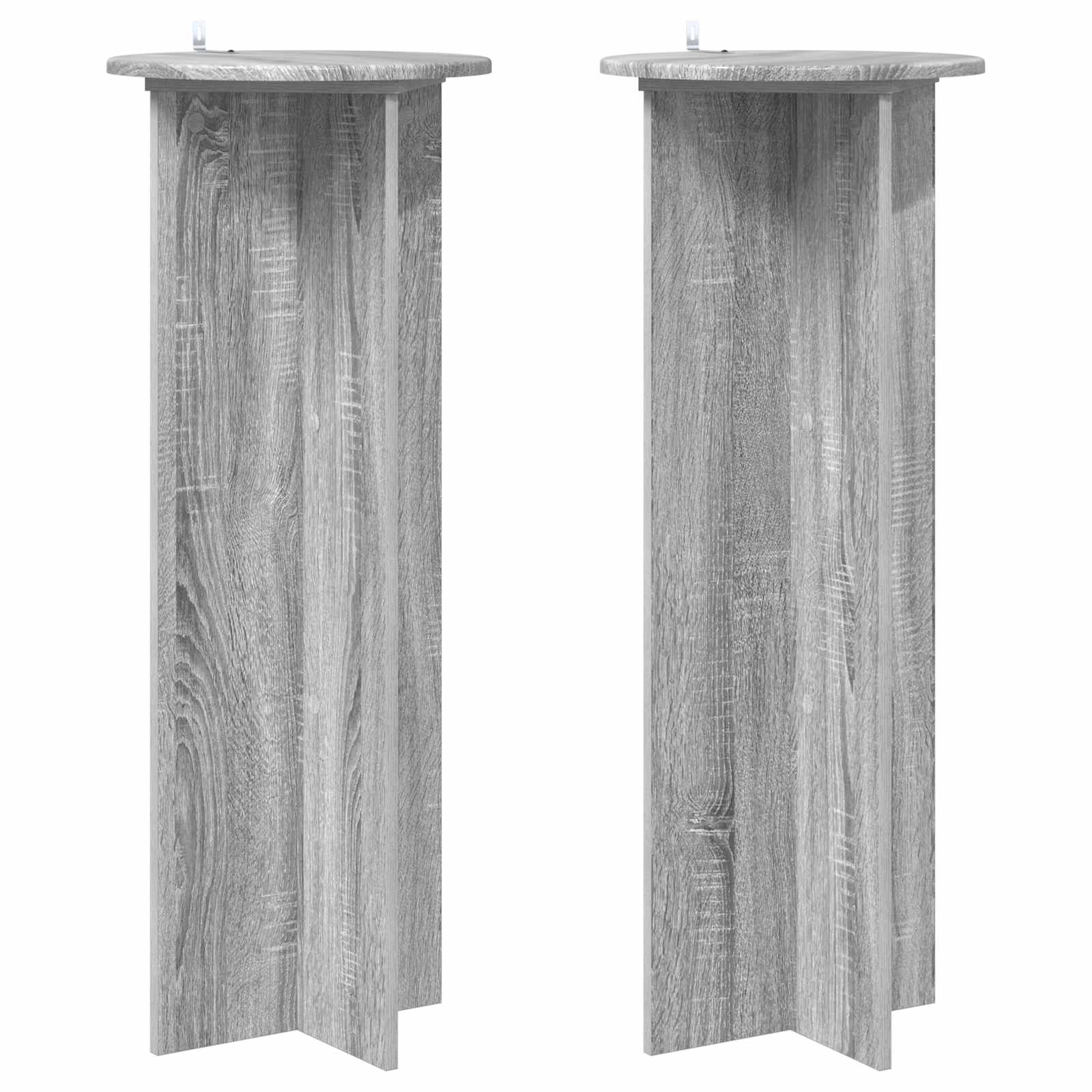 Növényállvány 2 pcs szürke sonoma ø40 x 100 cm szerelt fa
