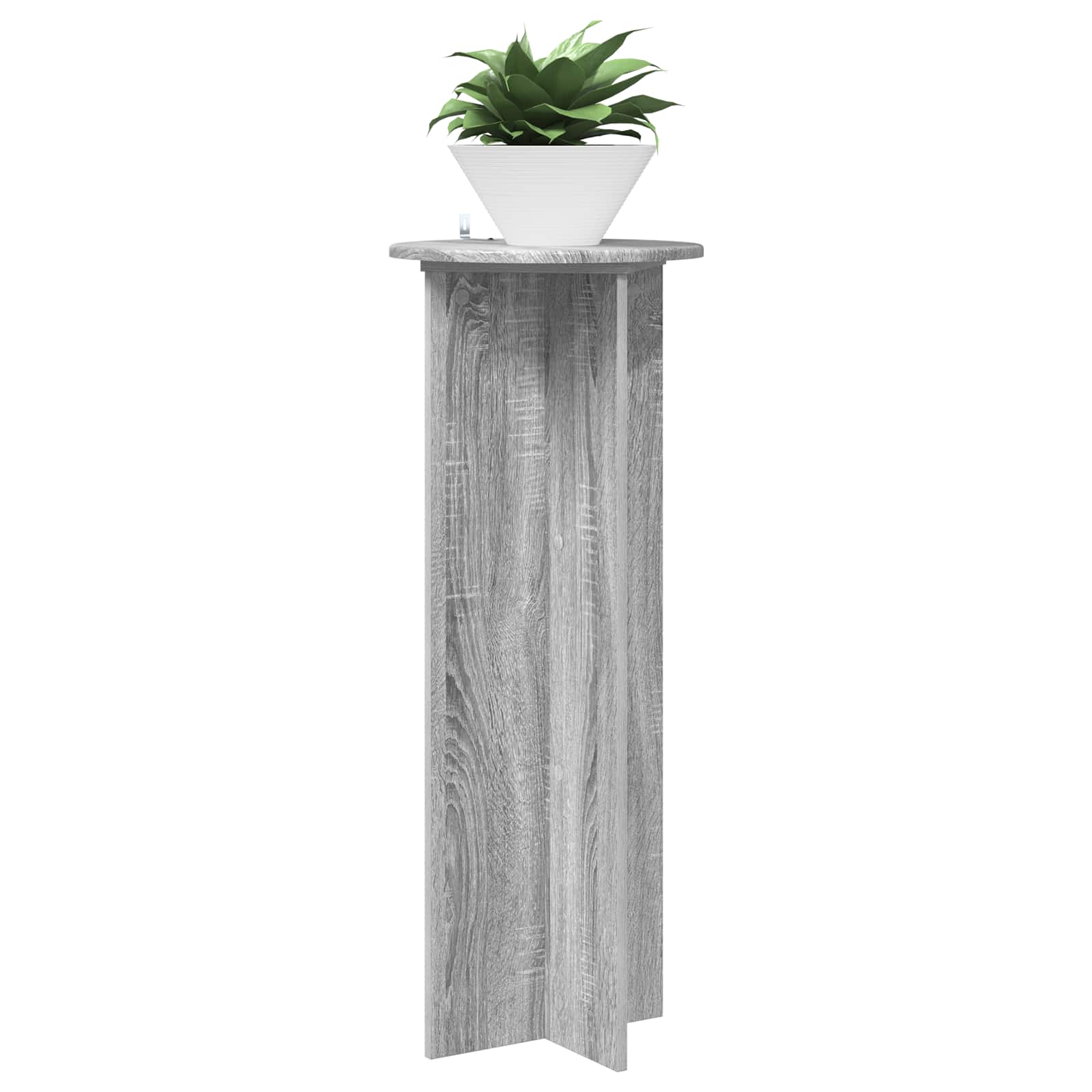 Növényállvány 2 pcs szürke sonoma ø40 x 100 cm szerelt fa