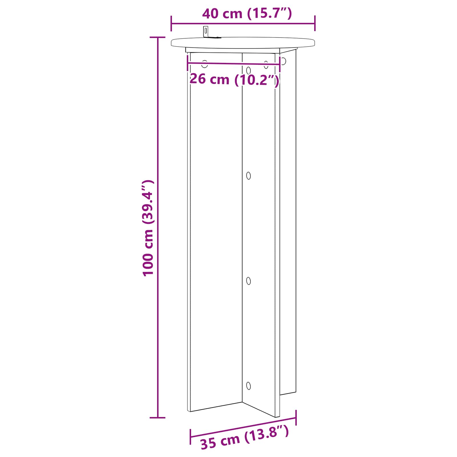 Növényállvány 2 pcs szürke sonoma ø40 x 100 cm szerelt fa