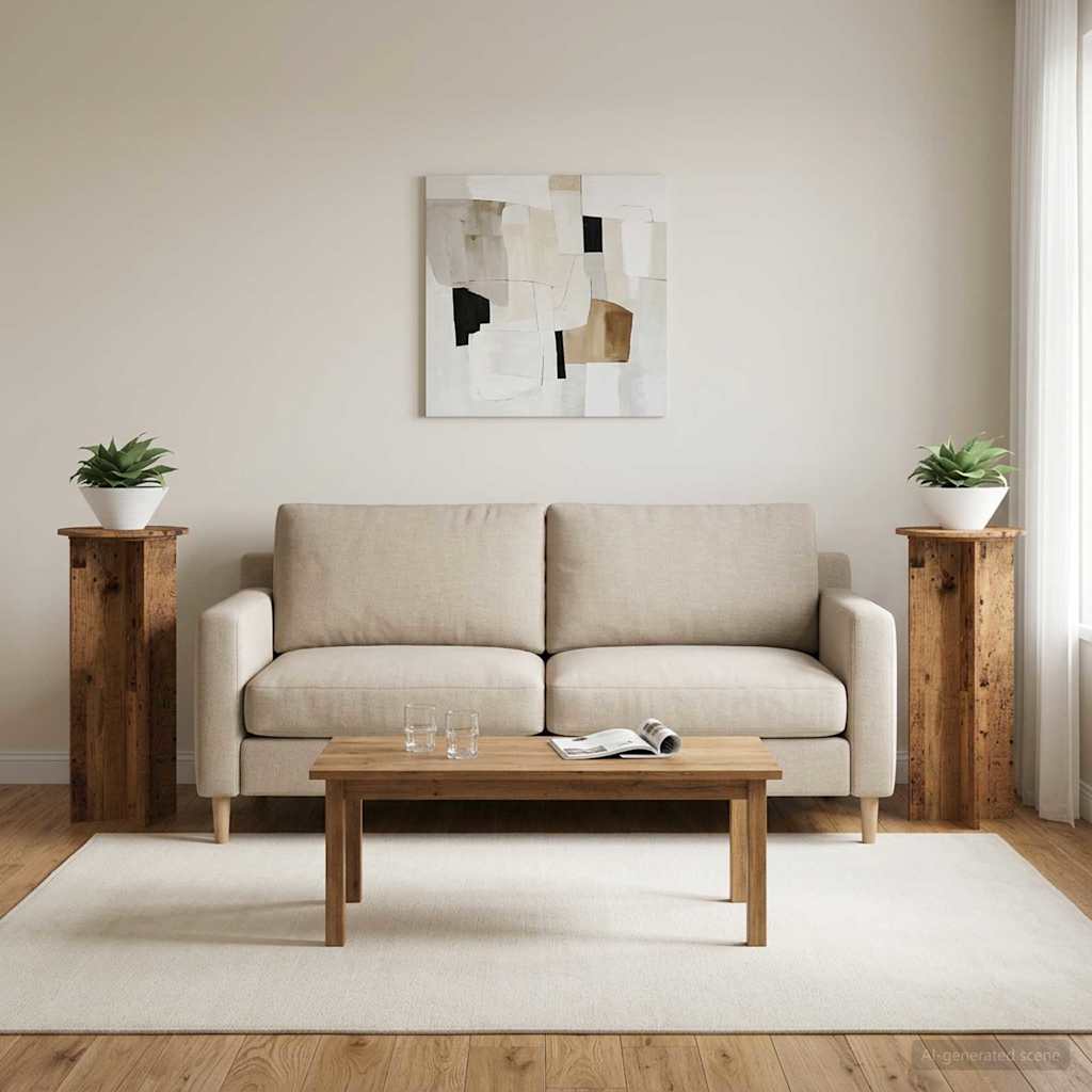 Növényállvány 2 pcs antik fa ø40 x 100 cm szerelt fa