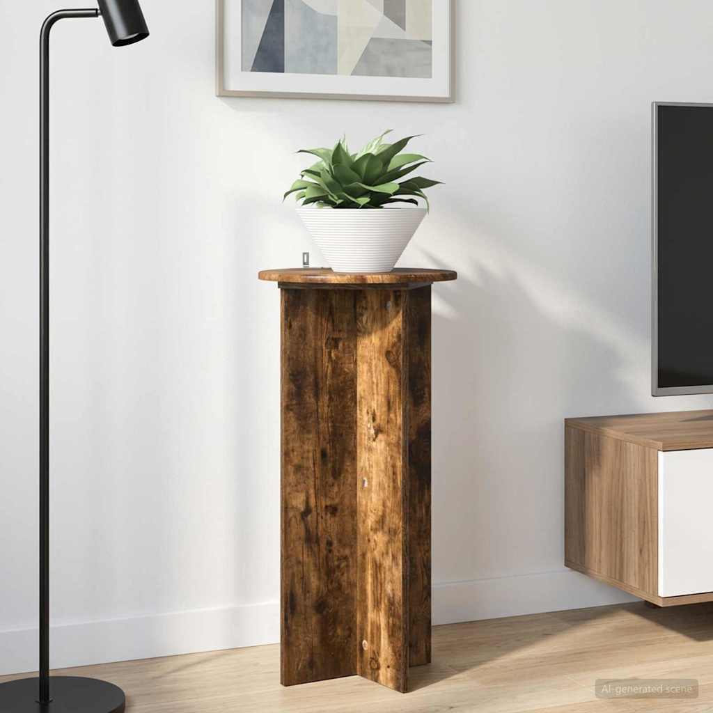 Növényállvány 2 pcs füstös tölgy 40 x 40 x 80 cm szerelt fa