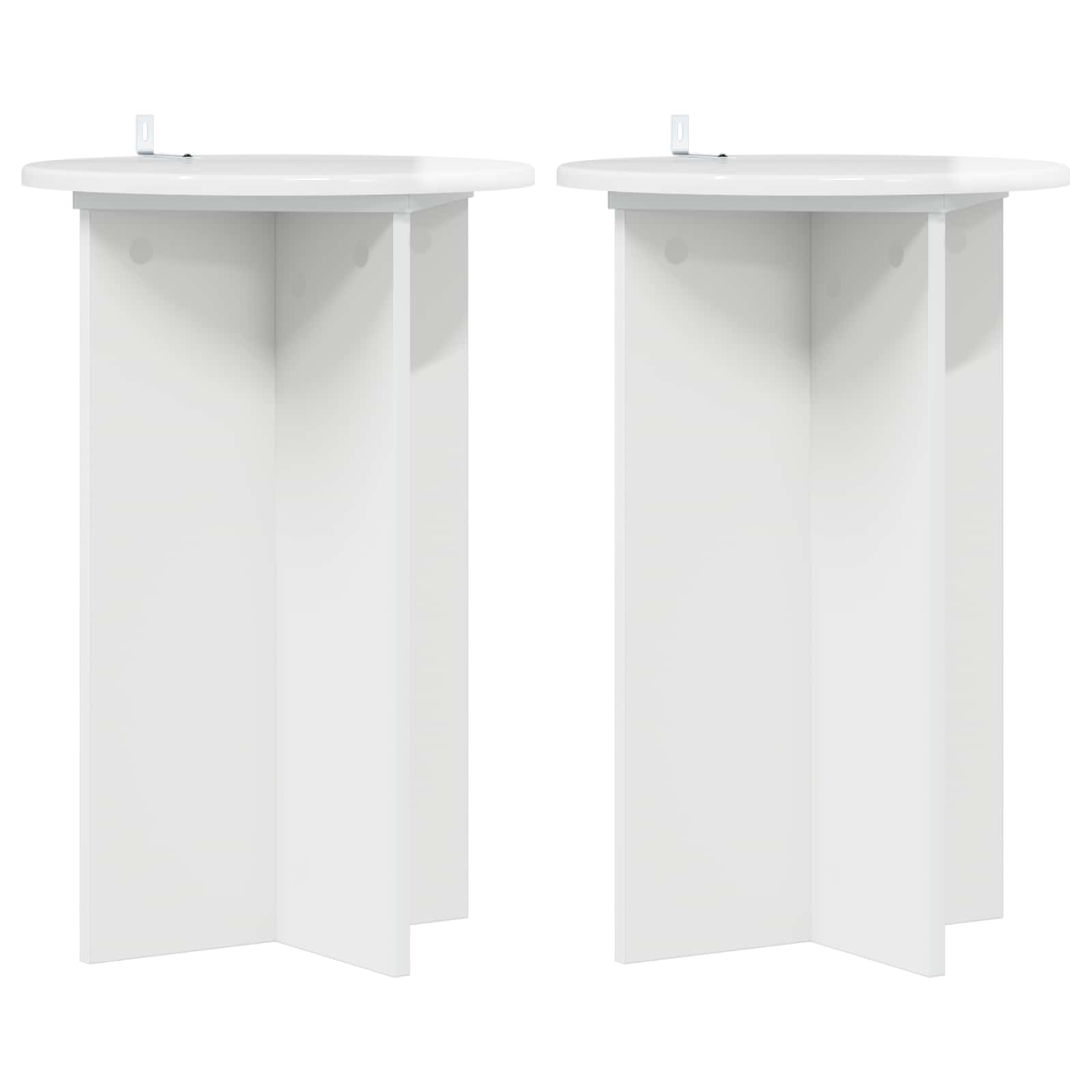 Növényállvány 2 pcs magasfényű fehér ø40 x 60 cm szerelt fa