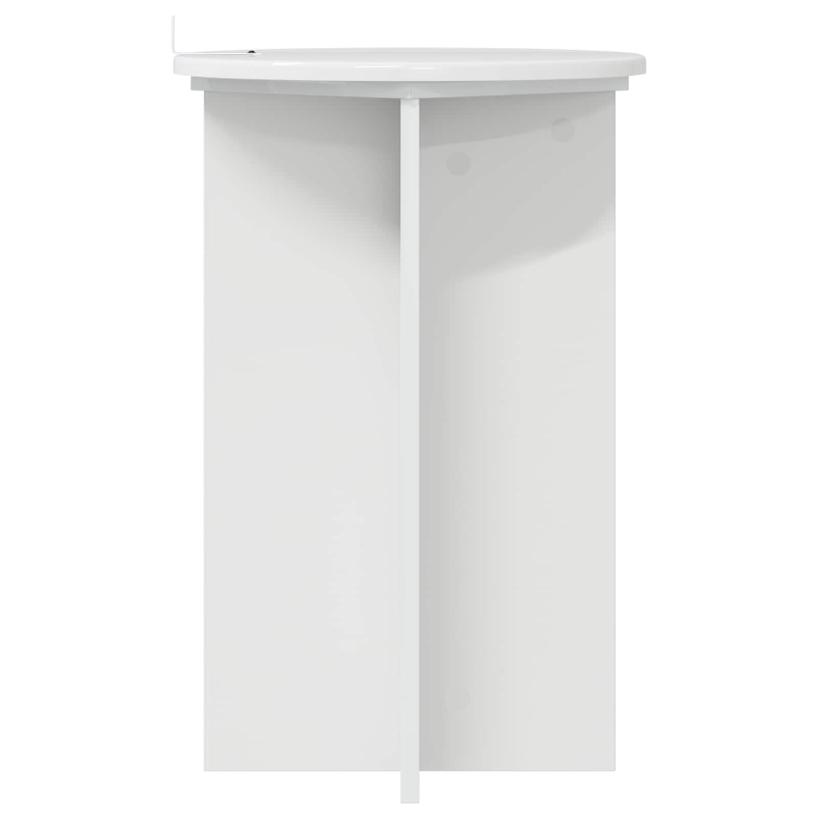 Növényállvány 2 pcs magasfényű fehér ø40 x 60 cm szerelt fa