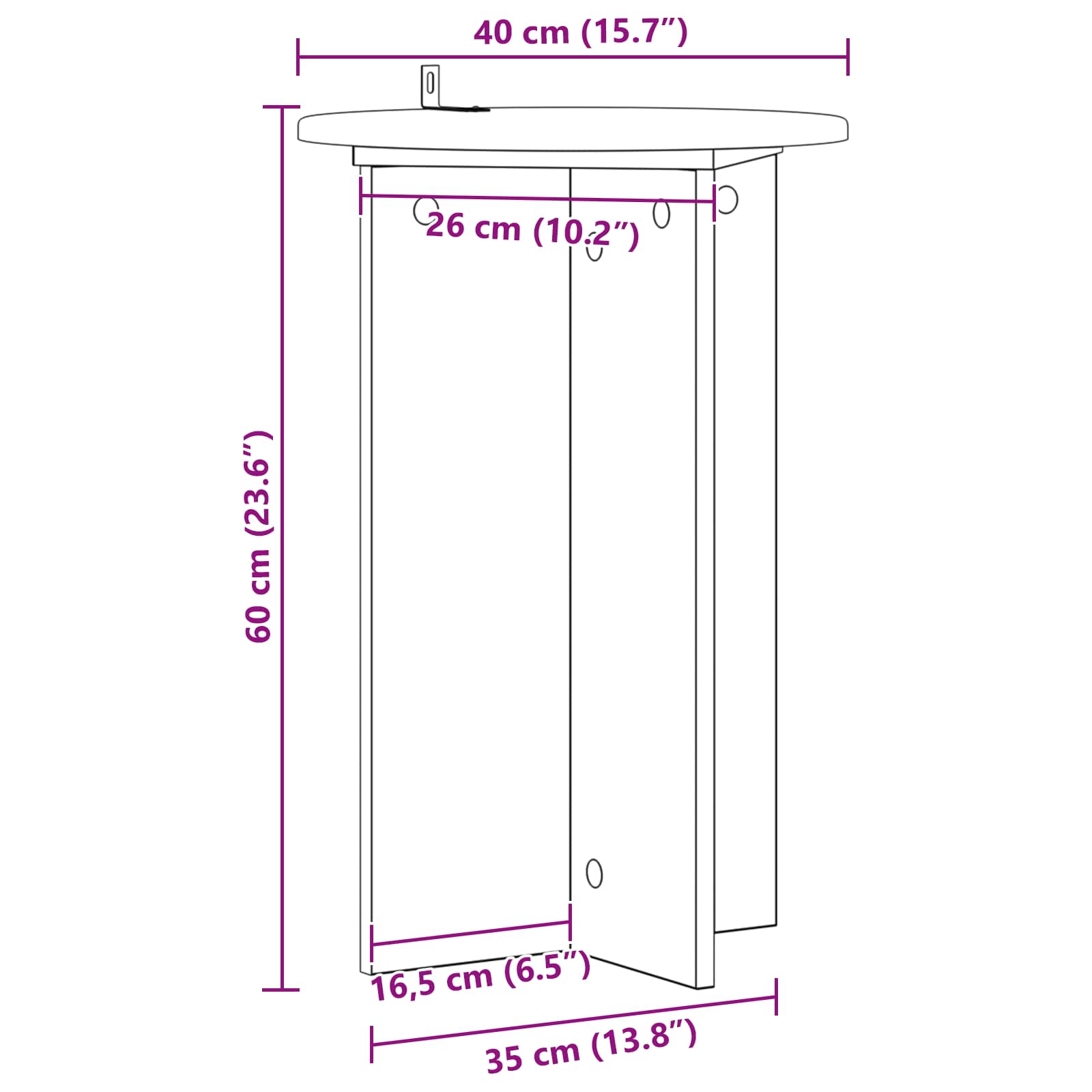 Növényállvány 2 pcs füstös tölgy ø40 x 60 cm szerelt fa