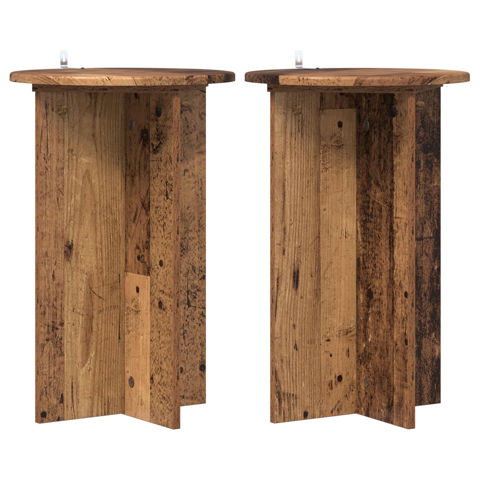 Növényállvány 2 pcs antik fa ø40 x 60 cm szerelt fa