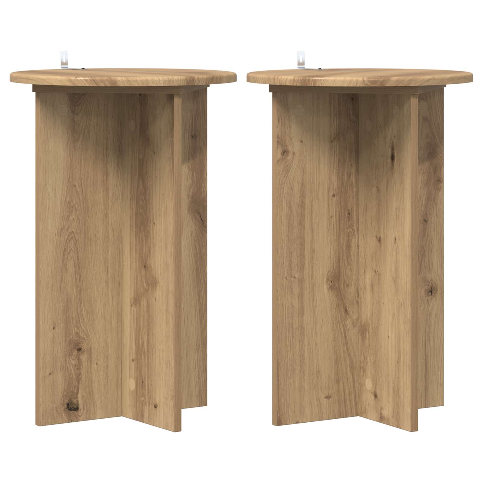 Növényállvány 2 pcs kézműves tölgy ø40 x 60 cm szerelt fa