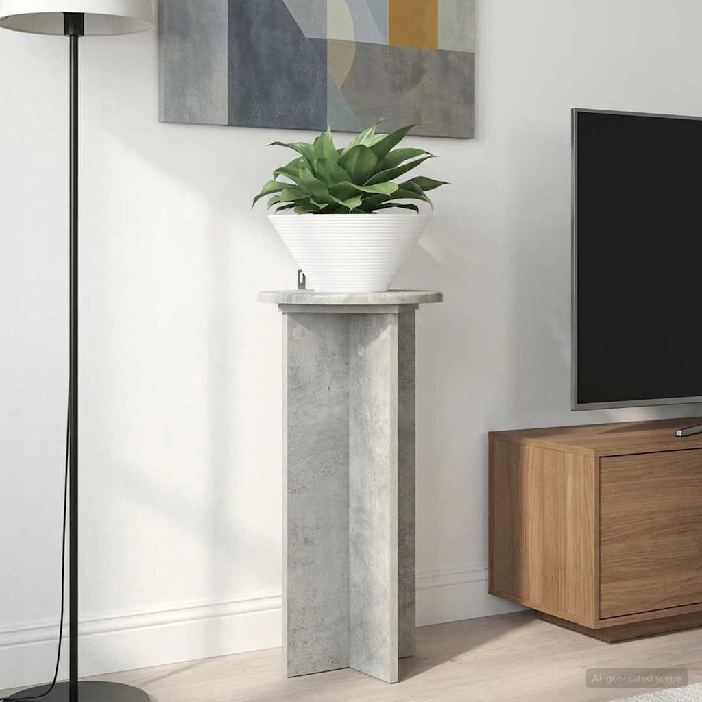 Növényállvány 2 pcs betonszürke 29,5 x 29,5 x 60 cm szerelt fa