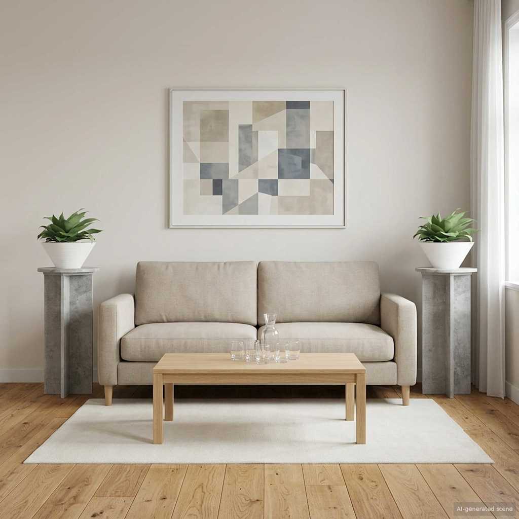 Növényállvány 2 pcs betonszürke 29,5 x 29,5 x 60 cm szerelt fa