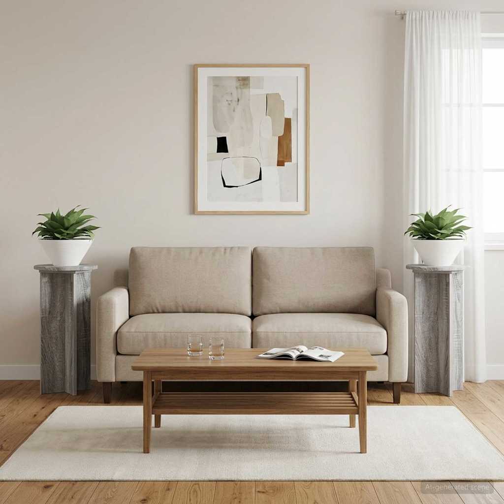 Növényállvány 2 pcs szürke sonoma 29,5 x 29,5 x 60 cm