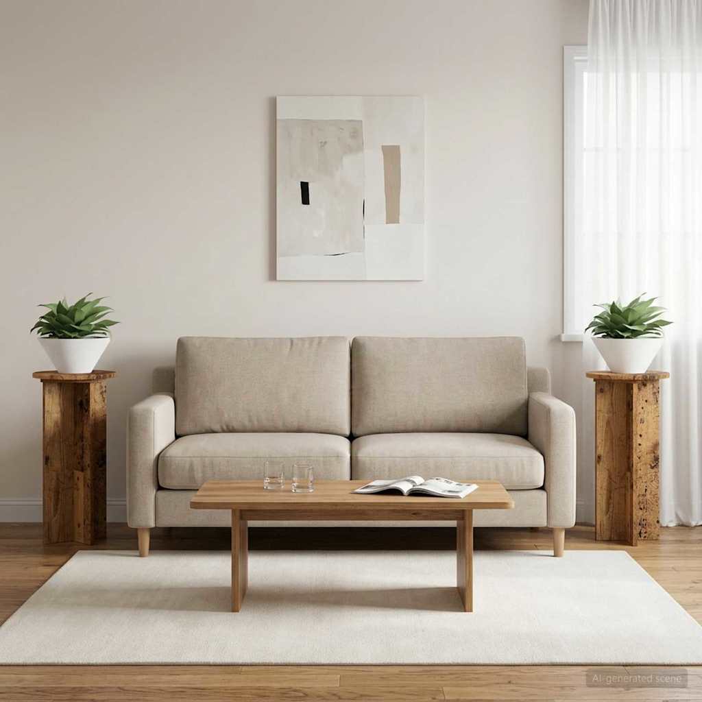 Növényállvány 2 pcs antik fa 29,5 x 29,5 x 60 cm szerelt fa