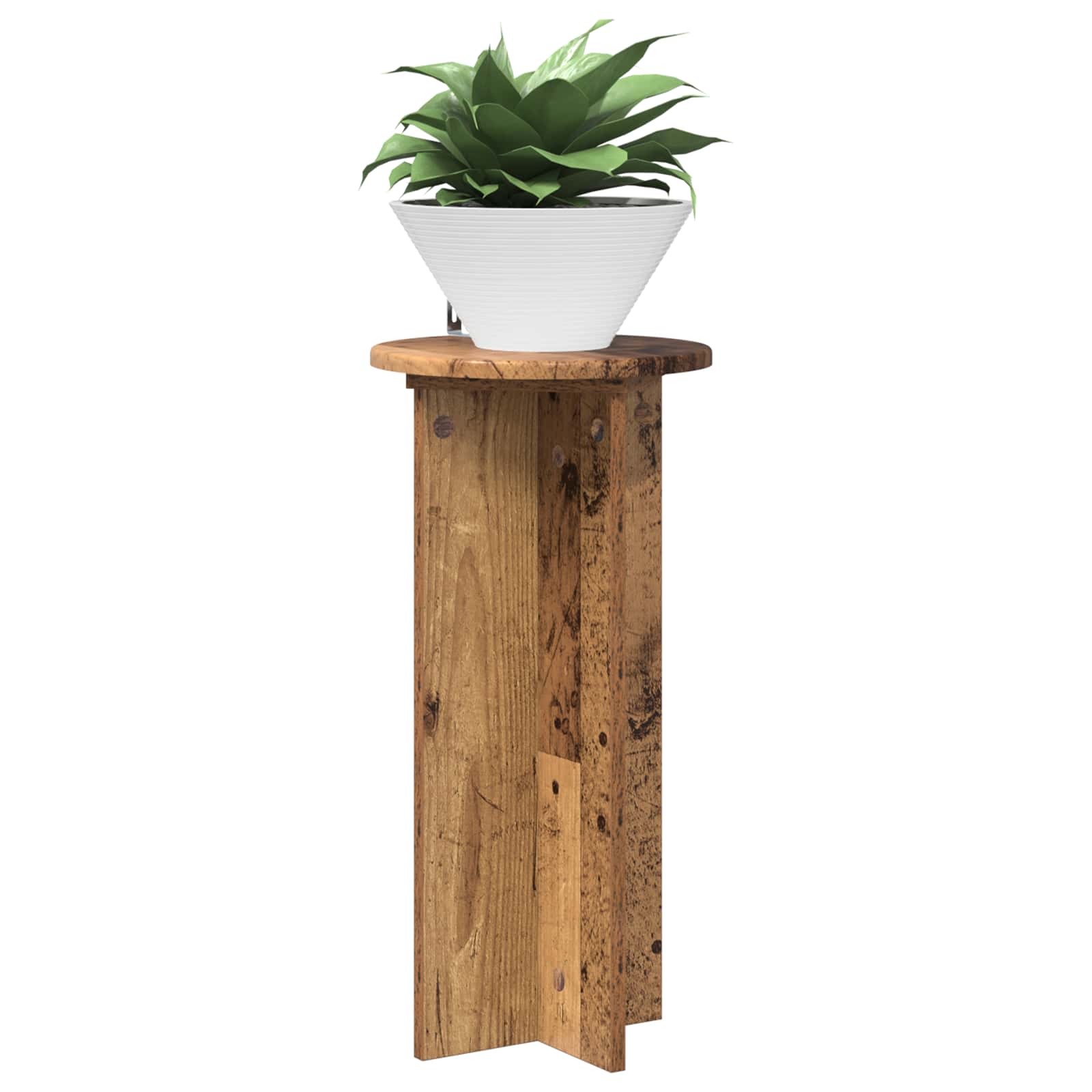 Növényállvány 2 pcs antik fa 29,5 x 29,5 x 60 cm szerelt fa