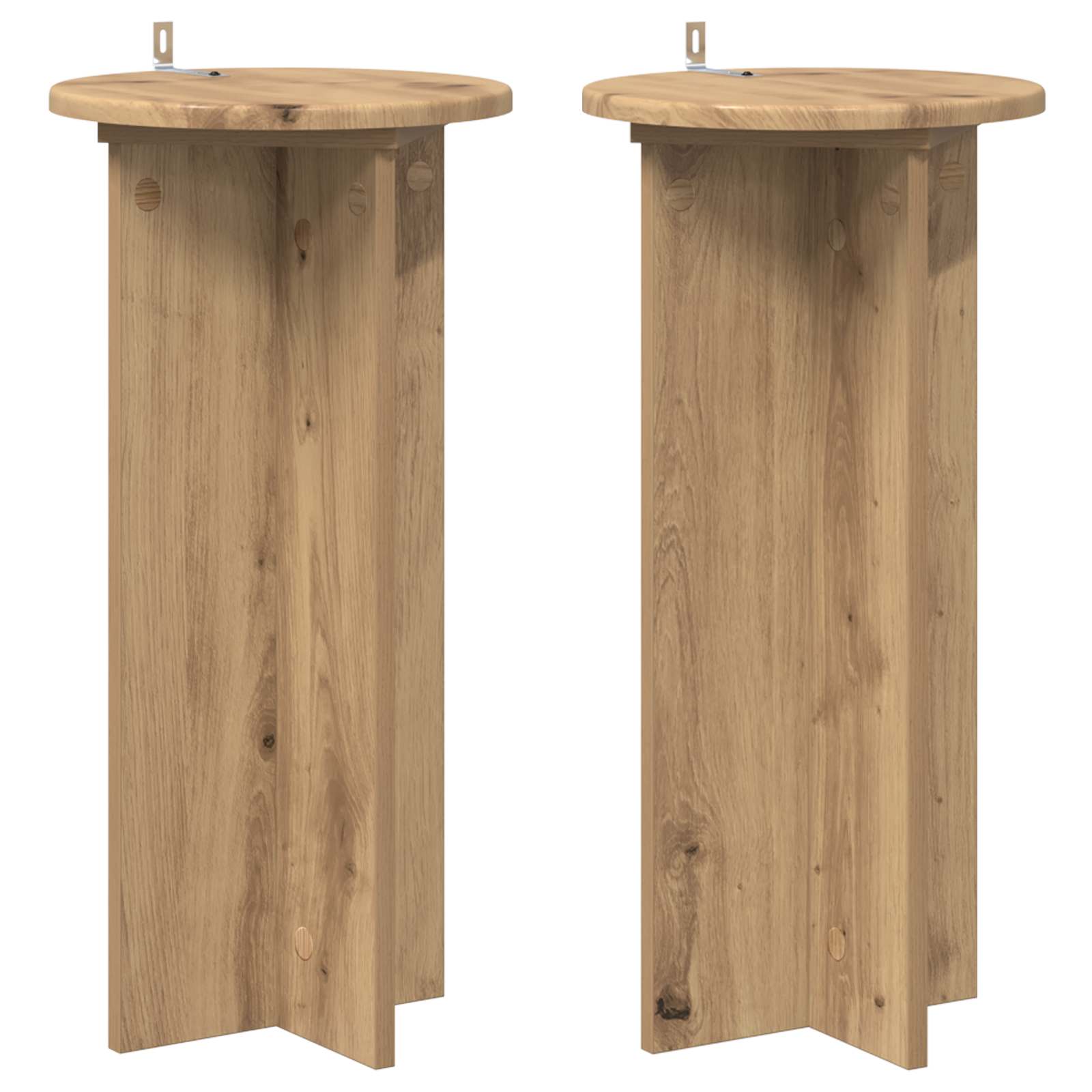 Növényállvány 2 pcs kézműves tölgy 29,5 x 29,5 x 60 cm