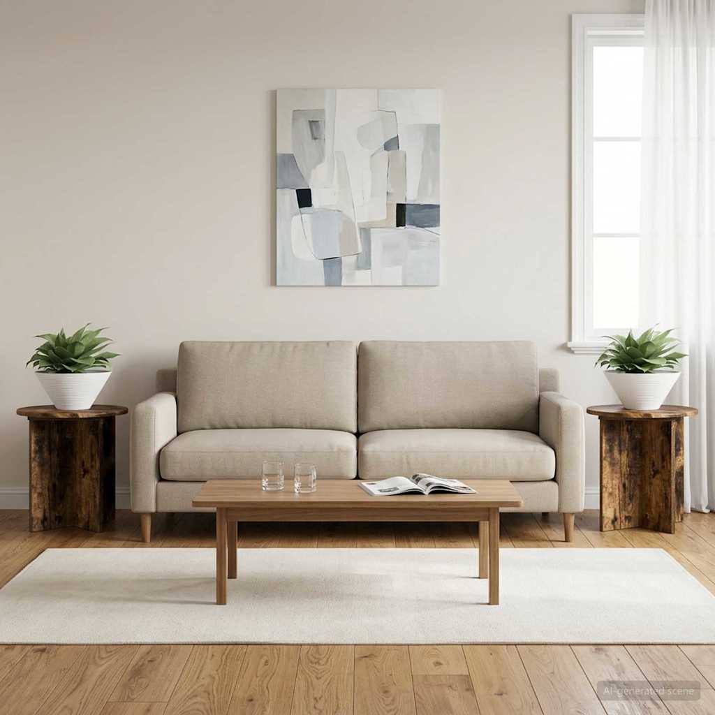 Növényállvány 2 pcs füstös tölgy 40 x 40 x 40 cm szerelt fa