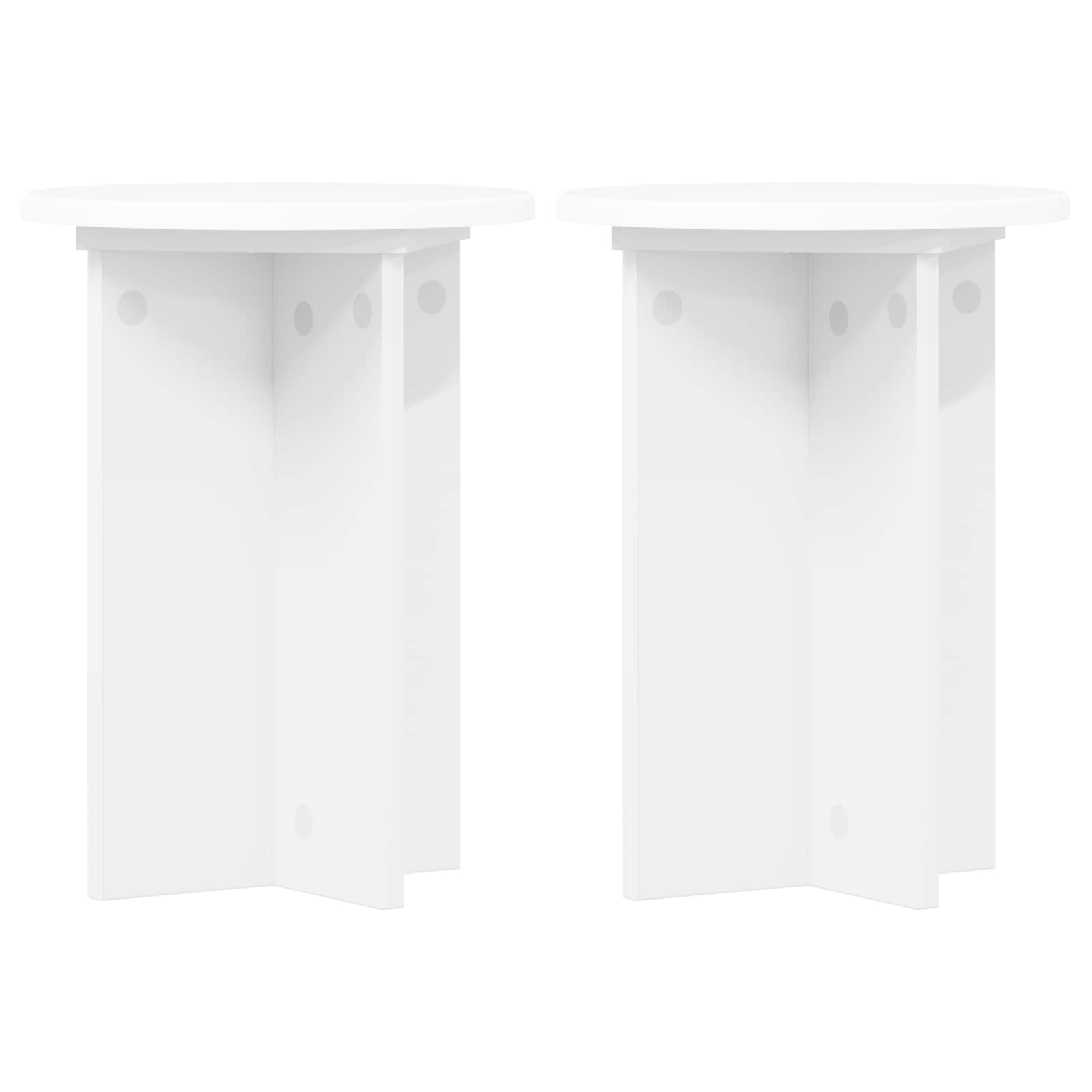 Növényállvány 2 pcs fehér ø29,5 x 40 cm szerelt fa